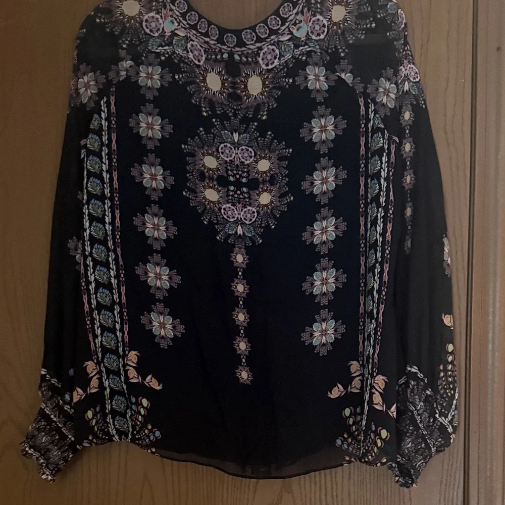 Hale Bob Black and Purple Floral Blouse - Picture 6 of 12